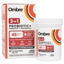 Ombre 3- in-1 Probiotisk, Prebiotisk og Postbiotisk for fordøjelsessygdomme & Gut Health - 45 Millioner CFU - Bloating, Forstoppelse & Gas Relief - Metaboliske og immunforsvar for kvinder & mænd, 30 dages forsyning