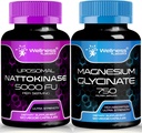 WELLENess LASSRX Natokinase Supplement kapsler - 5000 FU - Magnesium Glycinat kapsler 750 MG