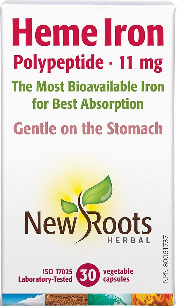 NYE ROOTS HERBAL Heme Jern 30 Kapsler
