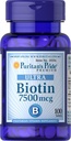 Puritans pride biotin 7500 mcg, sund hårstøtte, 100 greve, 100 greve (pakke med 1)