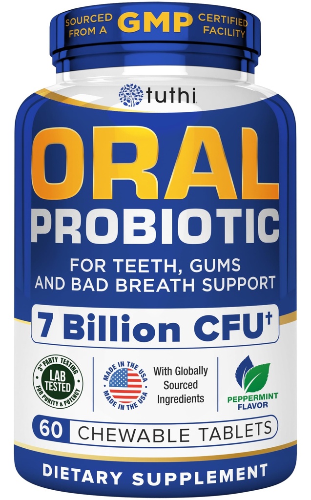 Tuthi Bundle: TMG Kosttilskud & Oral Probiotika til mund - Trimethylglycin 1000mg for sunde homocystein niveauer & cardiovaskulær support & tandprobiotika til tandkød & oral sundhed