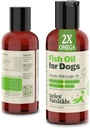Deley Naturals Hund Fish Oil Islandsk 2X Omega - Hund klø hudlindring med Omega 3 6 9 for allergier, Coat & Heart - Omega 3 Fish Oil for Dogs Hudirritation - 4oz Omega Oil for Dogs Made in USA