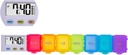 [4 i 1] 7 Day Medicine Pill Organizer + 5 Reminder Alarmer + Timer + Clock, Large Segment, Kraftig lyd, Large Screen, Fugt- Proof, Dust- Proof, Travel Weekly / Daily Pill Box / Organizer / Case / Container / Dispenser