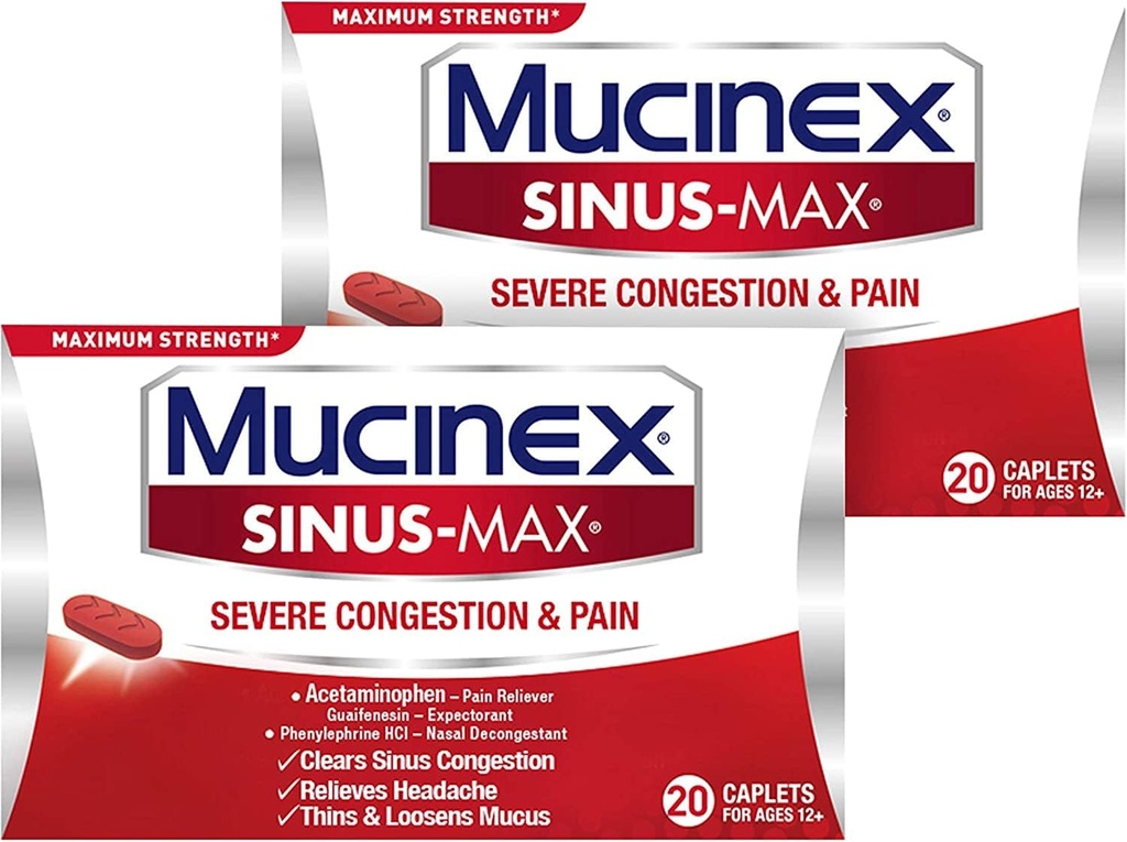 Sinus- Max Congestion & Pain Caplet (20 greve (pakke med 2))