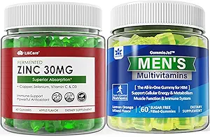 Sugar Free Zink Gummies 2 Pack + Herre Multivitaminer Gummies 1 Pack