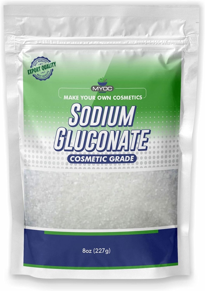 Natriumgluconat Pulver - 227 Gm (8 Oz), Pure Natriumgluconat til hud, Natriumgluconat Kosmetisk Grade, Natriumgluconat til sæbefremstilling, Natriumgluconat til kosmetisk, Natriumgluconat Bulk