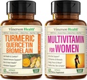 Quercetin with Bromelain & Turmeric Curcumin & Complete Multivitamin for Women