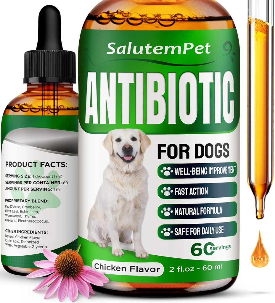 Natural Antibiotika til hunde Note 124; Hundeantibiotika til infektion, Hoste, & Allergier; 124; HundeUTI Behandling Antibiotika til alle patienter