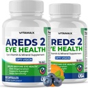 AREDS 2 Eye Vitamin - Lutein, Zeaxanthin, Bilberry, Astaxanthin Mineral Vision Supplement - Understøtter Eye Strain, tørre øjne, tryk og Vision Sundhed - Made in USA - 120ct