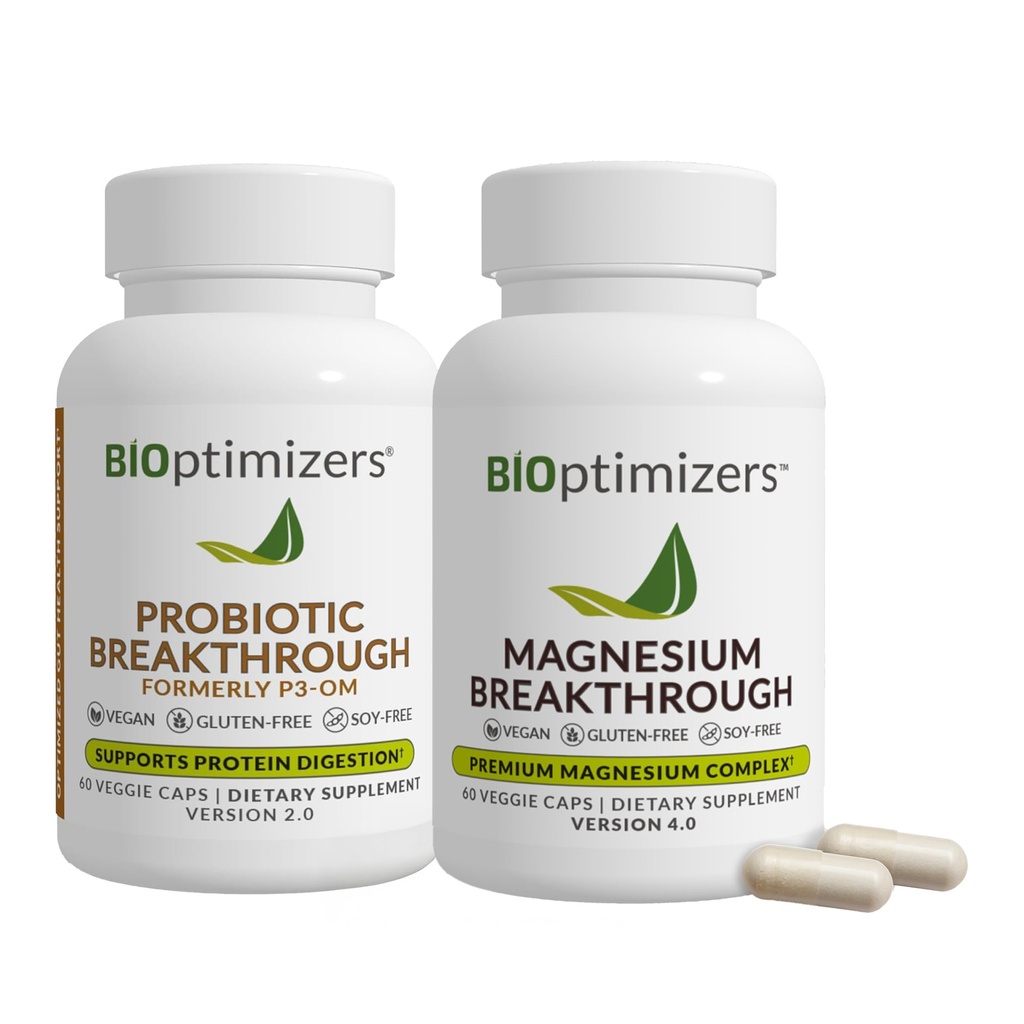 BiOptimizer - P3- OM (60 kapsler) og Magnesium breakthrough 4.0 (60 kapsler) Supplement Bundle