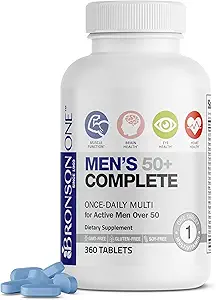 Bronson ONE Daily Herre 50 + Komplet Multivitamin Multimineral, 360 tabletter