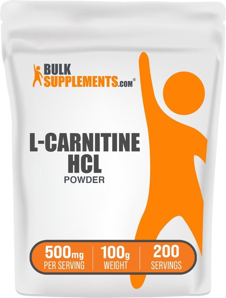 Bulkaddiments.com L- Carnitin HCl Powder - Carnitin Supplement, Carnitin Powder, L- Carnitin 500mg - Unflavored & Gluten Free, 500mg per servering, 100g (3, 5 oz) (pakning med 1)