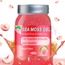 Sea Moss Gel, Irish Organic Raw Seamoss Gel Made with Real Fresh Fruit, immun and fordøjelsesstøtte, Vitamin Minerals Supplement (Peach, 18.5OZ)