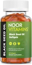 Noor Vitamin Halal Black Seed Oil Capsules, Halal Vitamin, 1000 mg Black Seed Oil fra Nigella Sativa, Thymoquinon, Non- GMO, Gluten Free, 60 Greve