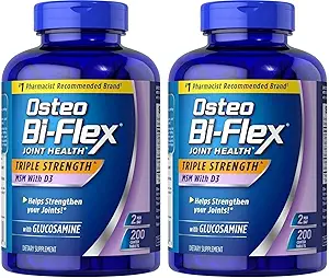Osteo Bi-Flex Osteo Bi Supplement Glucosmine 1500 Mg Vitamin D 1000IU Tablet(200Count), 200Count (Pack of 2)