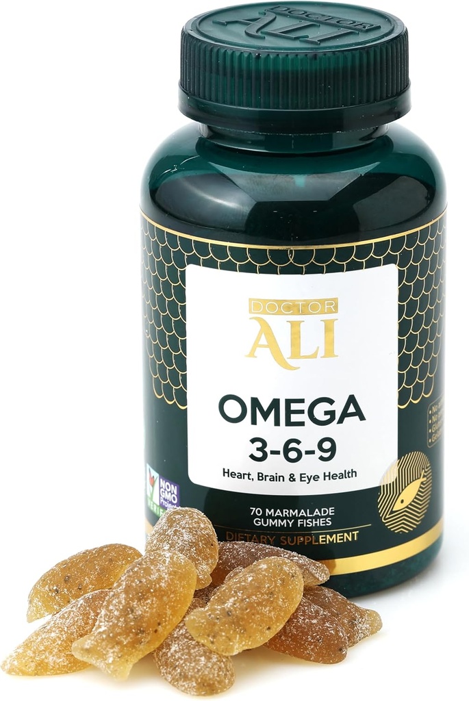 Læge ALI - Vegan Omega 3-6-9 Gummies Note 124; Fish- Free, Non- GMO, Organic Ingredients