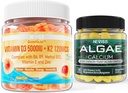 NEVISS D3 5000IE K2 Gummies + Marine Algae Calcium Gummies Bundle