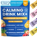 Venture Pal Calming pulveriseret drik Mix, Magnesium Glycinat, Ashwagandha, L- Theanin, Vitamin D, Lions Mane, Sukker Free Magnesium Supplement Blend til afslapning og fokus, ikke GMO, Vegan, On The Go