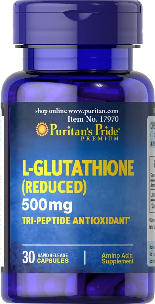 Puritans Pride L- Glutathione 500 mg- 30 Kapsler