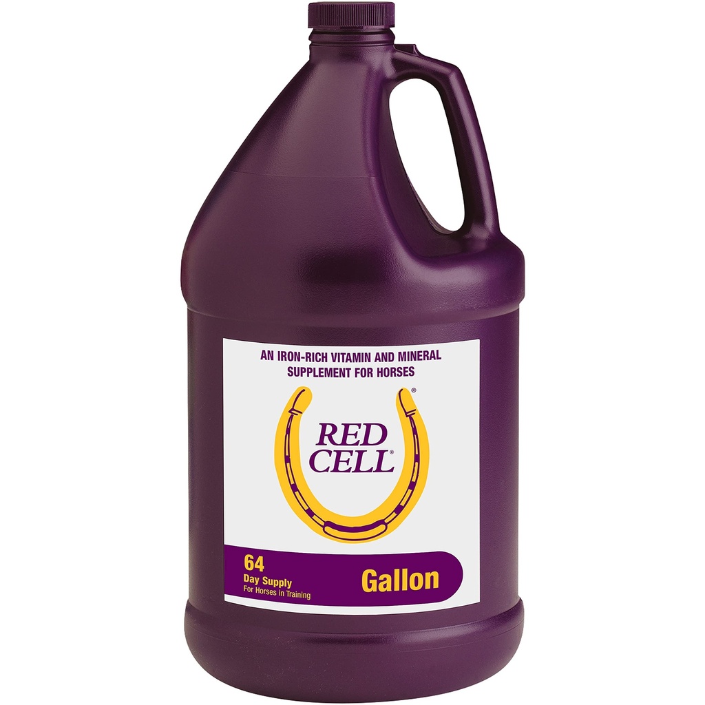 Farnam Horse Health Red Cell, Flydende Vitamin-Iron- Mineral supplement til heste, Hjælper med at fylde vigtige ernæringsmæssige gaps i Horse 's Diet, 1 Gallon, 128 Oz., 64-Day Supply