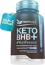 Herbtonics Keto BHB + BioPerine Keto Pills - Exogene Ketoner til Ketosis Support, Weight Management, GLP-1 Support, Energy & Mental Focus, Vegansk Friendly Non Gmo Formel. 60 Vegansk Kapsler