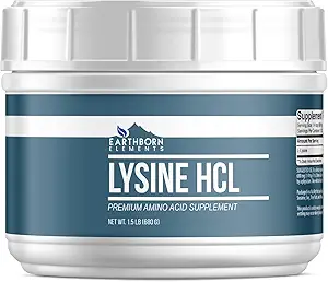 Earthborn Elements Lysin HCL Powder (1,5 LB), Altid Pure, Ingen Fyldere eller Tilsætningsstoffer
