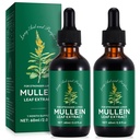 Mullein Drops til Lungs 4 Fl Oz - Mullein Leaf Extract til Lungs med Chlorophyll - Natural Herbal Supplement for Lung Cleanse, Respiratorisk Support, Øger Immunitet, fordøjelsesbesvær