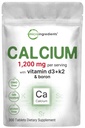 Mikroingredienser Calcium 1,200mg med vitamin D3 & K2, 300 tabletter • 124; Calciumtilskud til kvinder & mænd • 124; Mineral Complex Support Bone, Tænder, Colon & Kardiovaskulær Sundhed • 124; Non- GMO, Gluten- Free