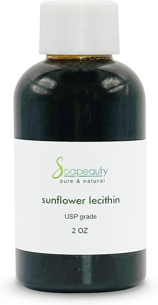 UNFLOWER LECITHIN Liquid Oil against 124; Cold Pressed Uraffineret Stainless; USP Grade Ubleget 100% Pure Natural Sunflower Lecithin Oil against 124; Skin Moisturizer, Sæbe Making, Lotion Shaining 124; 2 fl oz