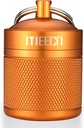 Keychain Pill Holder, Box, Aluminium, Vandtæt Container, Pill Organizer til udendors rejse Camping, Størrelse: 1.6 x 1.6 x 2 i (Orange)