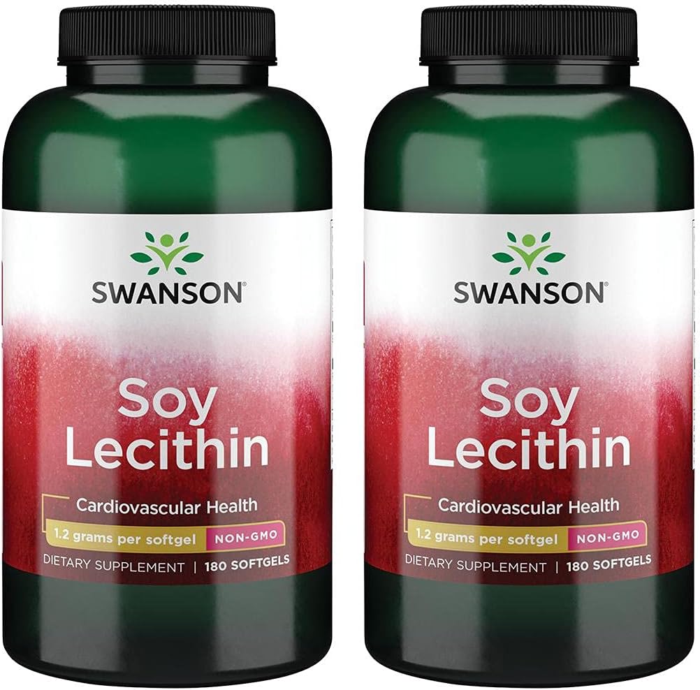 Swanson Premium Brand Soy Lecithin Ikke- GMO 1, 2 g 180 Sgels 2 Pack
