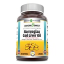 Amazing Omega Norwegian Cod Lever Oil 1250 Mg Softgels Supplements 124; Omega-3, EPA, DHA, Vitamin A, Vitamin D & Vitamin E (Lemon124; 250 Greve)
