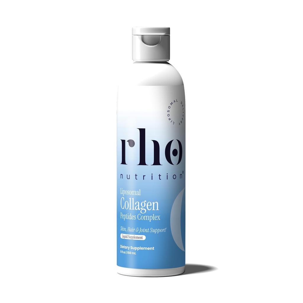 Rho Nutrition Liposomal Collagen Peptides - High-Absorption Liquid Collagen Supplement - Supports Skin Elasticity, Joint Health, and Overall Vitality for Healthy Aging, 5 fl oz