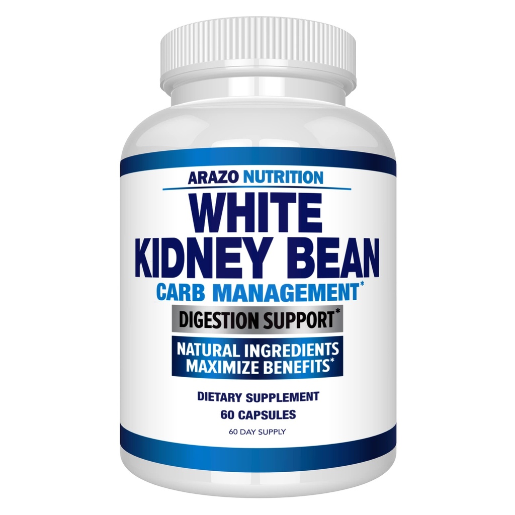 Arazo Nutrition White Nyre Bean Extract - 100% Pure Carb Blocker og fedt Absorber til vægttab - Intercept Carbs