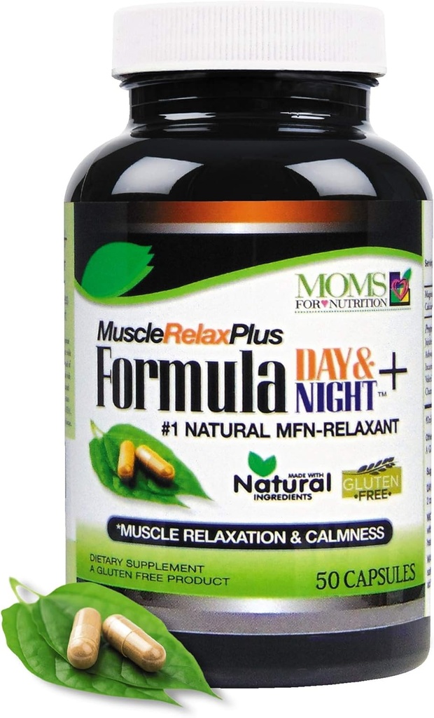 Muskel Relax Formel Plus - Stor 1,150 Milligram Support - Dagtid / Nighttime 24 / 7 Afslapper - Maksimal styrke naturligt afslappende (50 Tæl) - Supplement kapsler