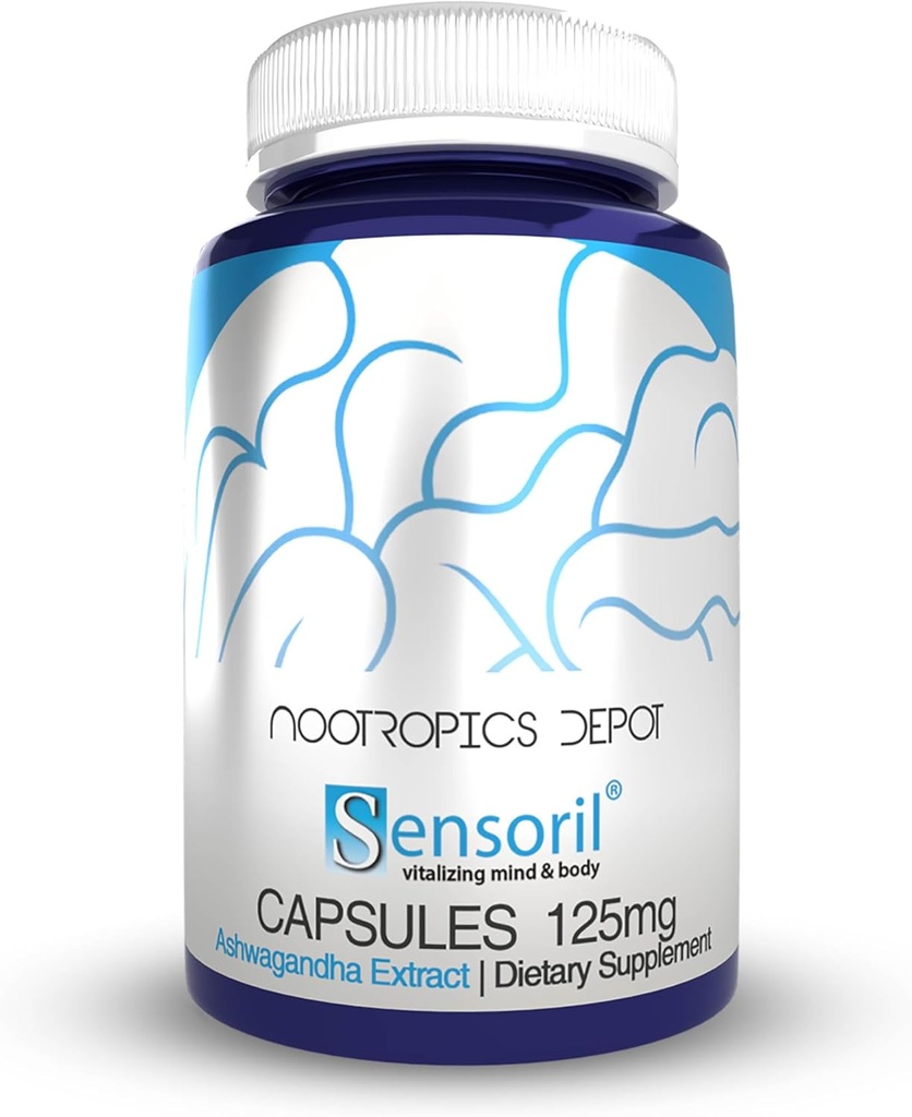 Nootropics Depot Sensoril Ashwagandha Kapsler: 124; 125mg; 124; 180 Ct.