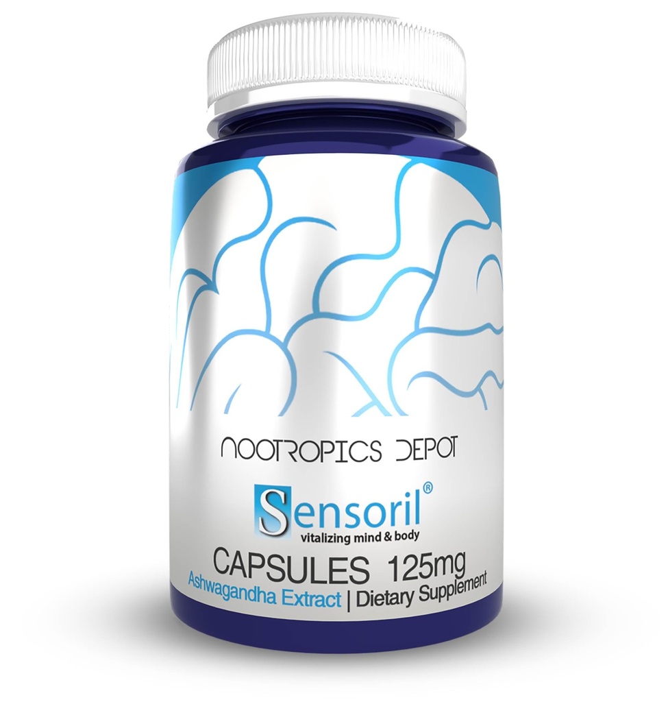 Nootropics Depot Sensoril Ashwagandha Kapsler: 124; 125mg; 124; 180 Ct.