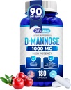 Vi kan lide Vitaminer D- Mannose 1000mg kapsler - 180 Let at synke Veggie kapsler - Cranberry D Mannose supplement Hjælper Support Bstige og Urinary Tract sundhed