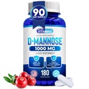 Vi kan lide Vitaminer D- Mannose 1000mg kapsler - 180 Let at synke Veggie kapsler - Cranberry D Mannose supplement Hjælper Support Bstige og Urinary Tract sundhed