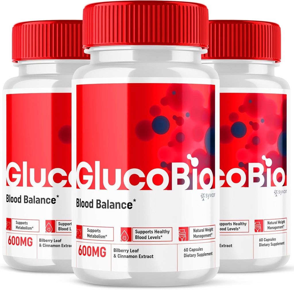 (3 Pack) Glucobio kapsler, Gluco Bio Advanced Glyco Support Formel Pills, Glucobio Extra Strength Supplement, Glucobio naturlige ingredienser Glycogen Support, Gluco Bio Glycogen Anmeldelser (180 Kapsler)