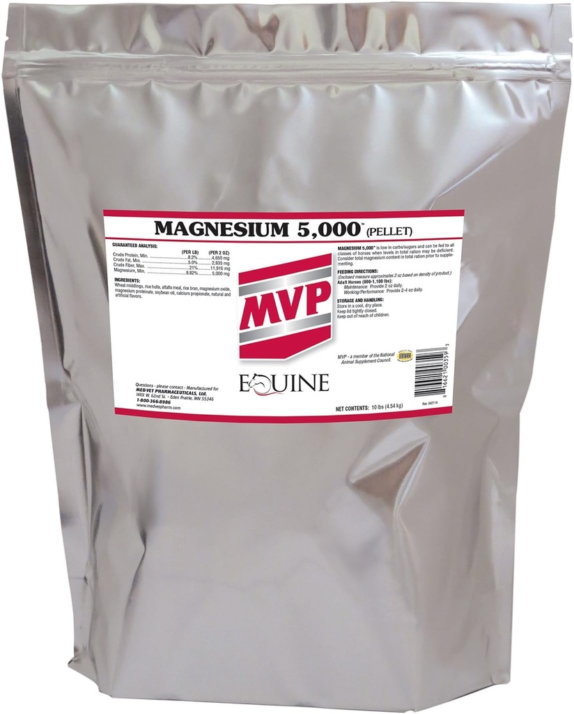 Magnesium 5000 (10lb) Calming / Metabolisme / Muskelfunktion Støtte til heste.