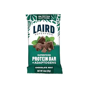 Laird Superfood Functional Protein Bars - Protein Bar men bedre med rigtige ingredienser, Funktionelle svampe 10g Plantbaserede Protein, 6g Fiber - non-GMO - Mint Chokolade, 10 Greve (Pack of 1)