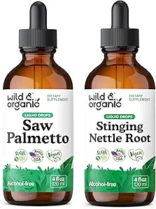 Wild & Organic Saw Palmetto Tinktur 4 fl oz & Stinging Nettle Root Tinktur 4 fl oz
