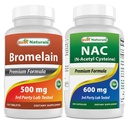 Bedste Naturals Bromelain 500 mg & NAC 600 mg