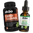 Candi Cleanse & Oregano Oil Drops - Extra Strength Probiotic Complex Cleanser & Organic Liquid - Natural Oral Herbal Captain Capsules & Oil of Oregano Drops Tincture Extract