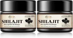 Shilajit Pure Himalayan Organic Shilajit Resin - 600mg Maksimum Potency Natural Organic Shilajit Resin med 85 + Trace Minerals & Fulvic Acid for Energy, immunforsvar, 30 Bedste (2 Pack)