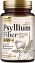 Psyllium Husk Kapsler 1500 mg - Natural Fiber Supplement Pills, Daglig fordøjelse, Colon Health, & Regularity Support, Plant Based Psyllium Husks Powder Caps, Vegan, Non- GMO - 120 Veggie Kapsler