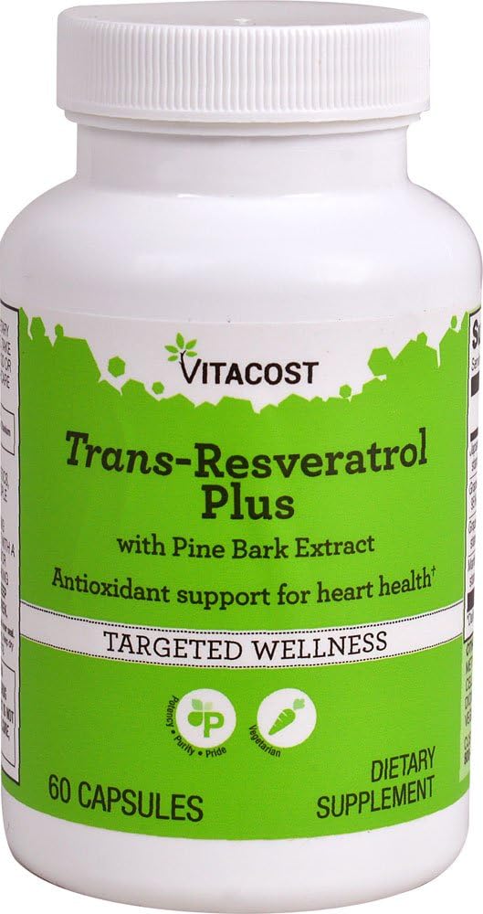 Vitacost Trans- Resveratrol Plus -- 60 Vegetariske kapsler