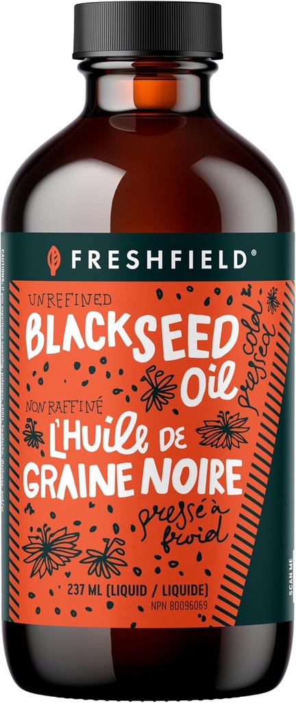 Freshfield Black Seed Oil against 124; Vegan Friendly, Thymoquinone, Premium (Black Cumin Seed Oil, Nigella Sativa)