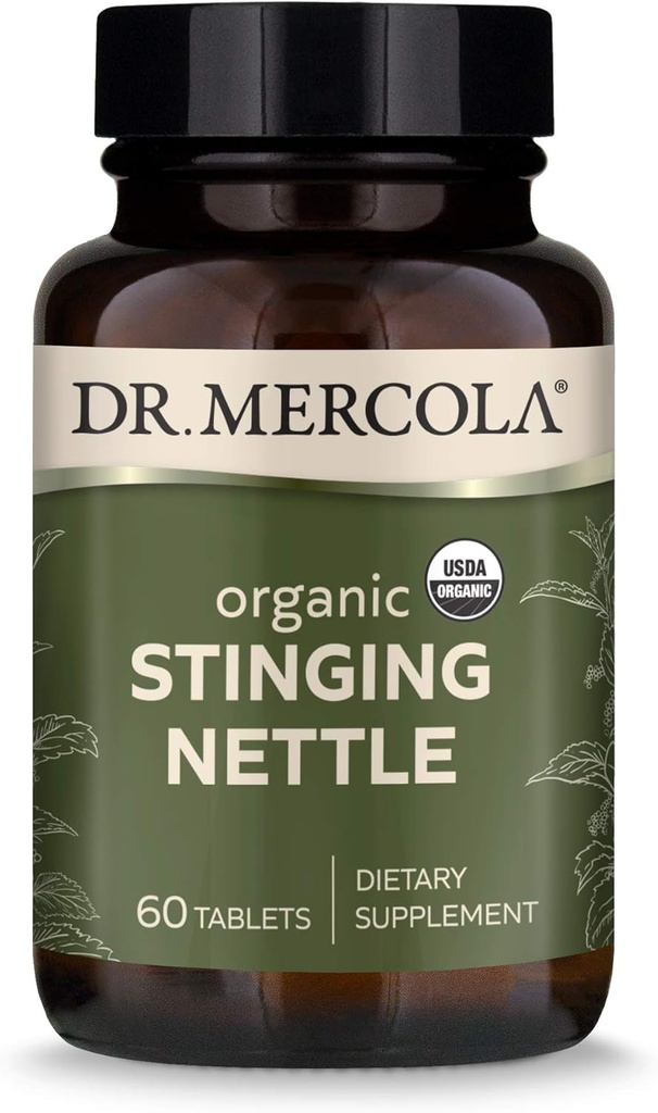 Dr. Mercola Organic Stinging Nettle Kosttilskud, 60 Servere (60 tabletter), ikke GMO, Gluten Free, Soy Free, USDA Organic